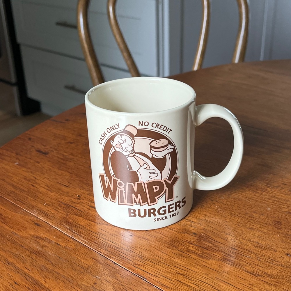 Vintage Popeye Wimpy Burgers Coffee Mug